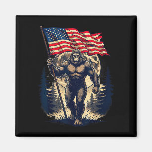 Imã Pé grande bigfoot sasquatch bandeira americana pat