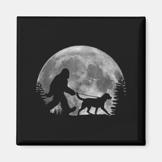 Imã Pé Grande Caminhando Com Um Cachorro Labrador Retr (Frente)