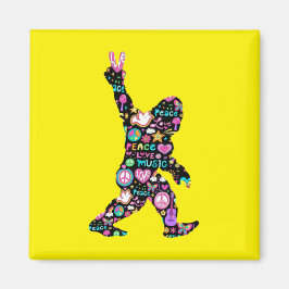 Imã Pé Grande de Paz Hippie Engraçado Pé Grande