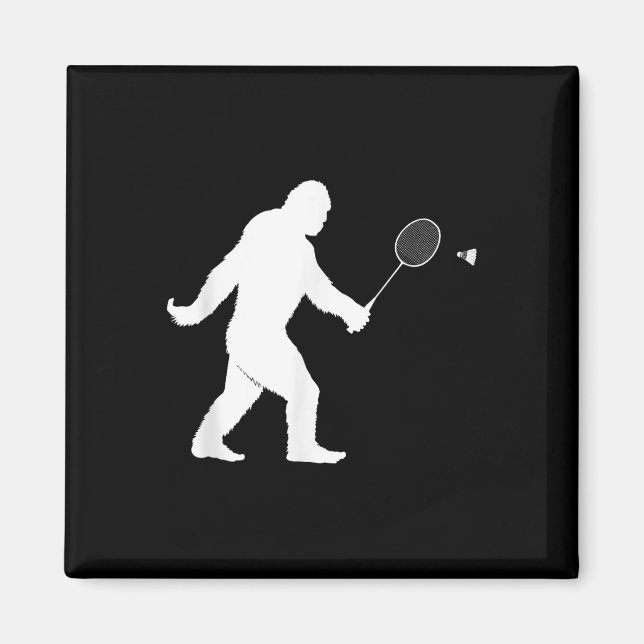Imã Pé Grande Jogando Badminton Chuttle Engraçado Badm (Frente)