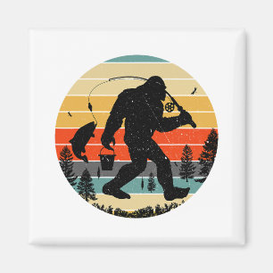 Imã Pé Grande Pesca Yeti Sasquatch Pescadores Retro