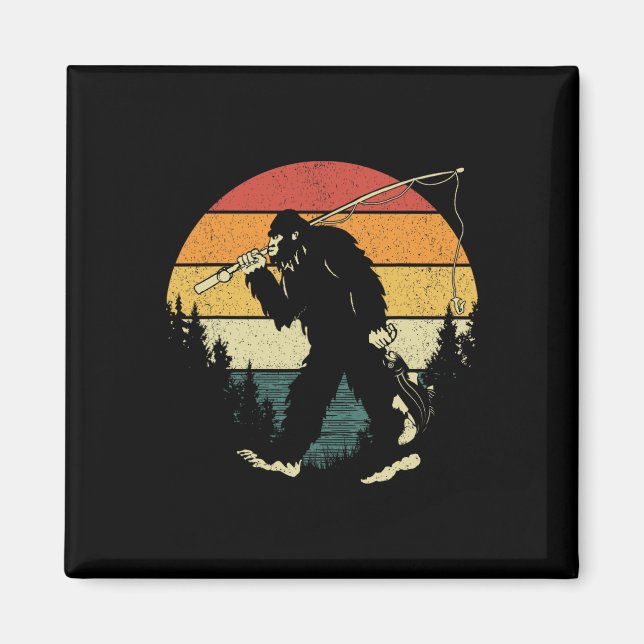 Imã Pé Grande Pescado Sasquatch Funny Peixe Sunset 80s (Frente)
