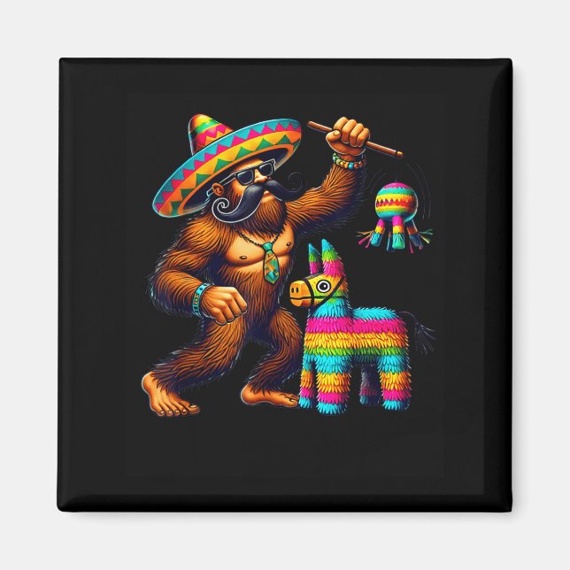 Imã Pé Grande Pinata Cinco De Mayo Mexicano Sasquatch  (Frente)