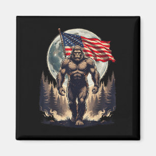 Imã Pé grande sasquatch bigfoot bandeira americana pat