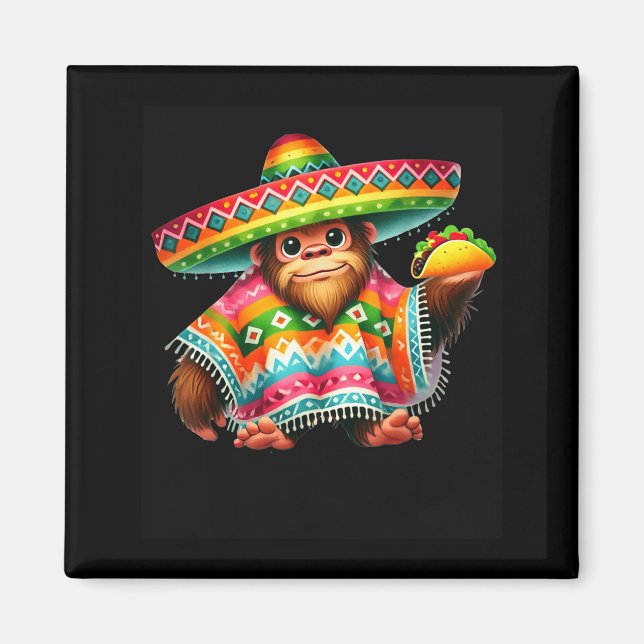 Imã Pé Grande Taco Cinco De Mayo Sasquatch Mexicano Cr (Frente)