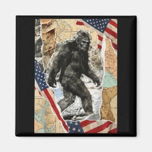 Imã Pé-grande usa bandeira americana sasquatch patriót