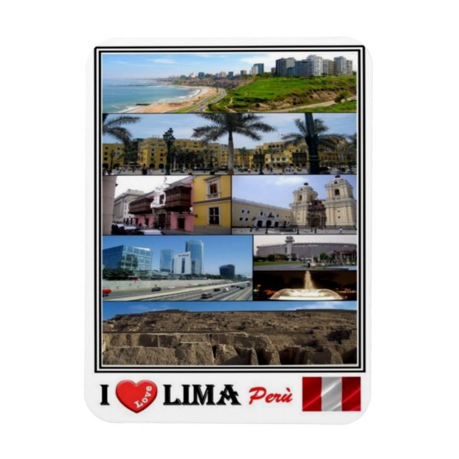 Ímã PE Perù - Lima - I Love Mosaic - (Vertical)