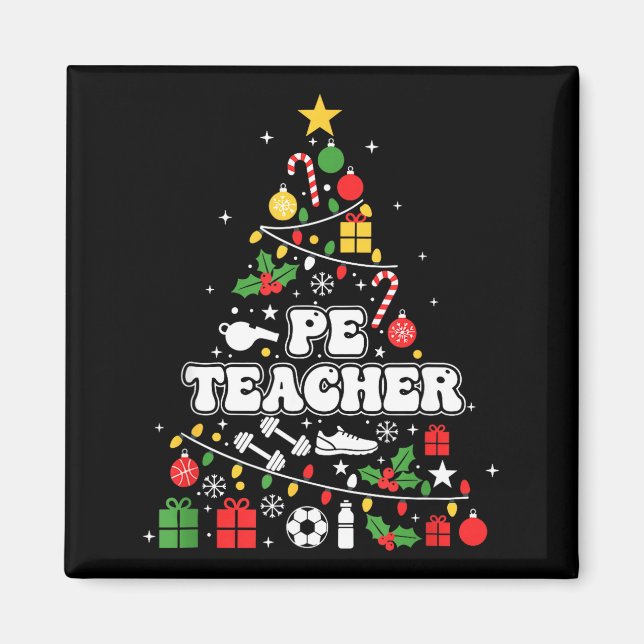 Imã Pe Physical Education Teacher Christmas Tree Women (Frente)