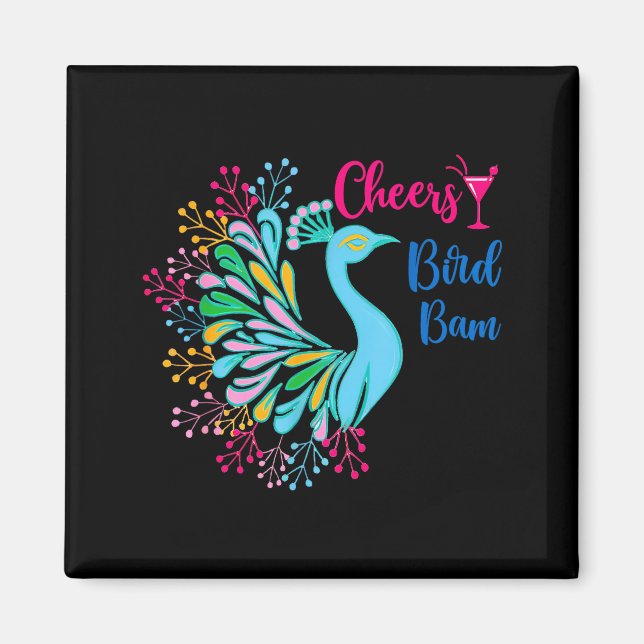 Imã Pea Mahjong Cheers Bird Bam Chinese Mah Jong Wine  (Frente)