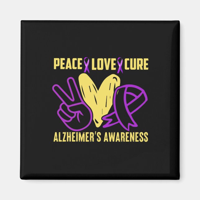 Imã Peace Cure Love Alzheimer's Consciência (Frente)
