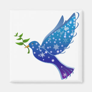Imã Peace Dove Bird Símbolo Love Freedom Pigeon