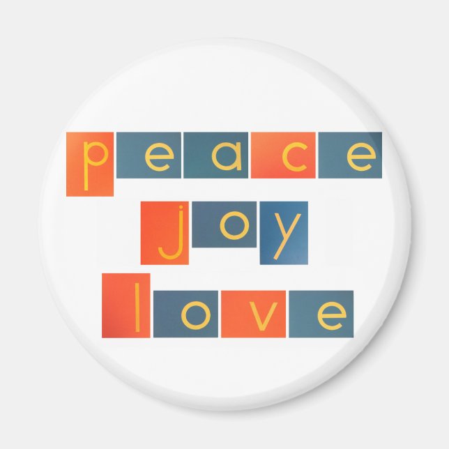 Imã PEACE JOY LOVE Sandpaper Letters (Frente)