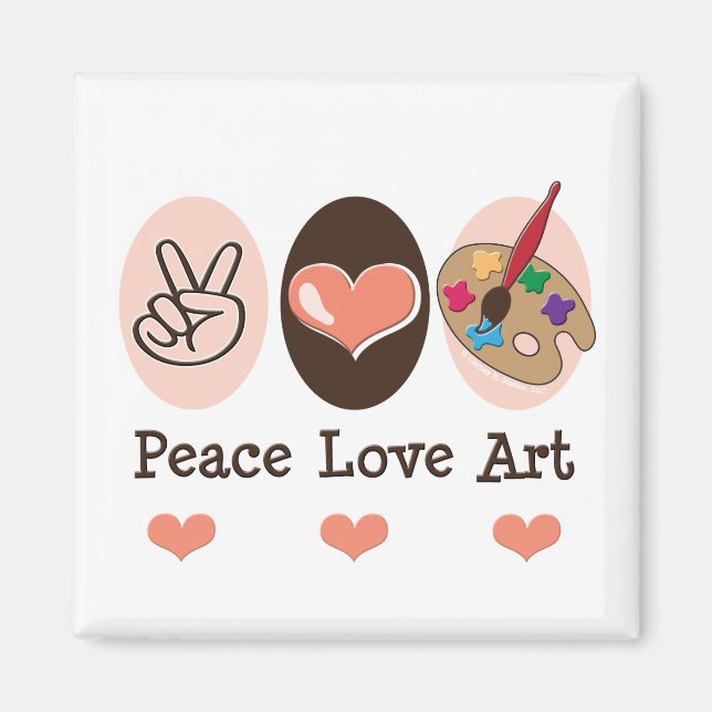 Imã Peace Love Art Magnet (Frente)