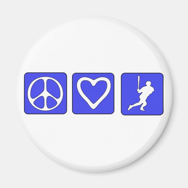 Imã Peace Love Baseball (Frente)