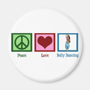 Imã Peace Love Belly Dançando