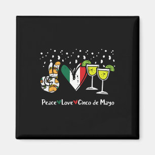 Imã Peace Love Cinco De Mayo Party Fiesta Mulher Mexic