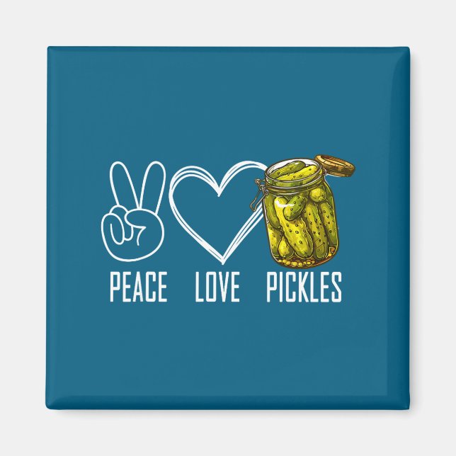 Imã Peace Love Ckles Retro Jar Of Sliced Ckles Funny F (Frente)