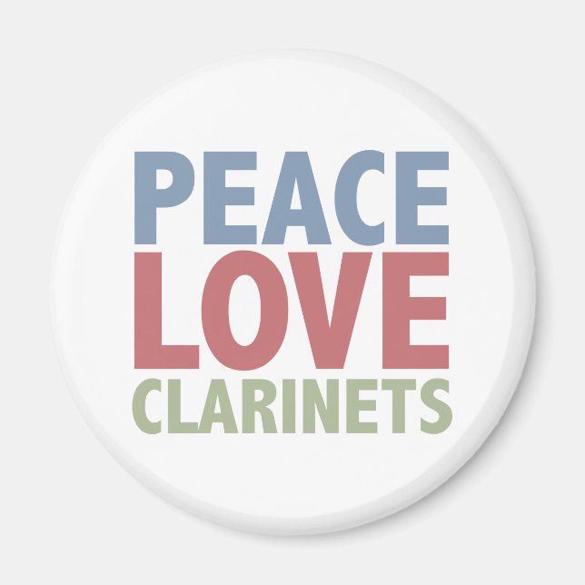 Imã Peace Love Clarinets (Frente)