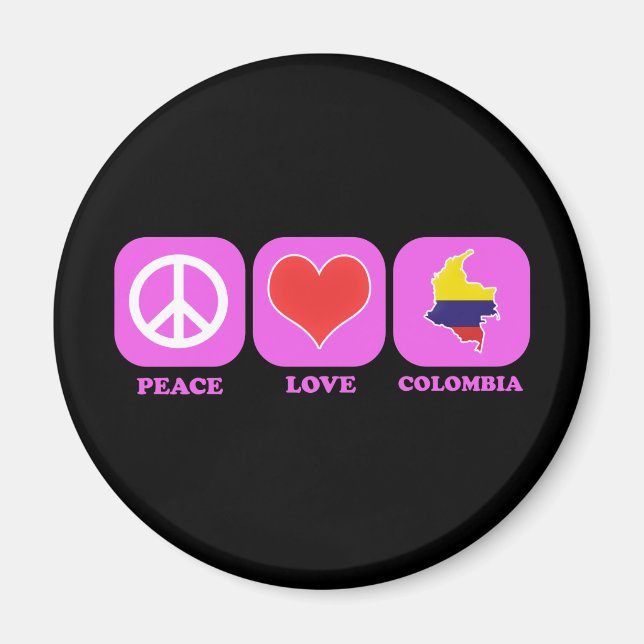 Imã Peace Love Colombia (Frente)