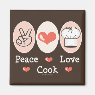 Imã Peace Love Cook Magnet