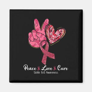 Imã Peace Love Cure Burgundy Friso Célula Falsiforme A