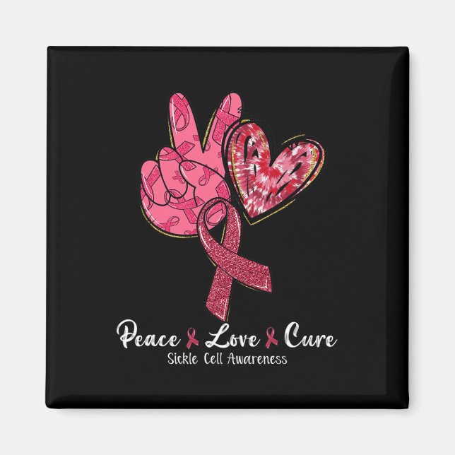 Imã Peace Love Cure Burgundy Friso Célula Falsiforme A (Frente)