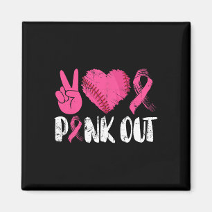 Imã Peace Love Cure Pink Out Breve Break Cancer Byseby
