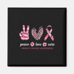 Imã Peace Love Cure Pink Ribbon Bree Cancer Awarenes
