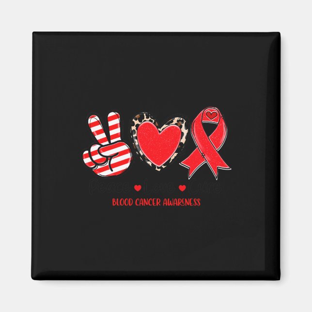 Imã Peace Love Cure Sangue Awarness Suporte a T-S (Frente)