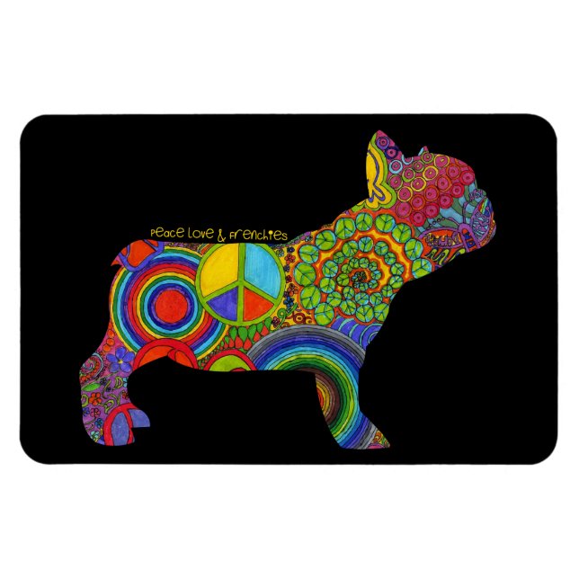 Ímã "Peace Love & Frenchies" Magnet Pop (Horizontal)