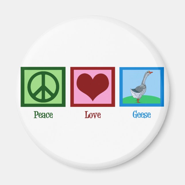 Imã Peace Love Geese (Frente)