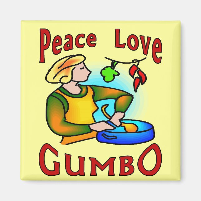 Imã Peace Love Gumbo (Frente)