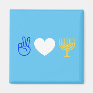Imã Peace Love & Hanukkah Magnet