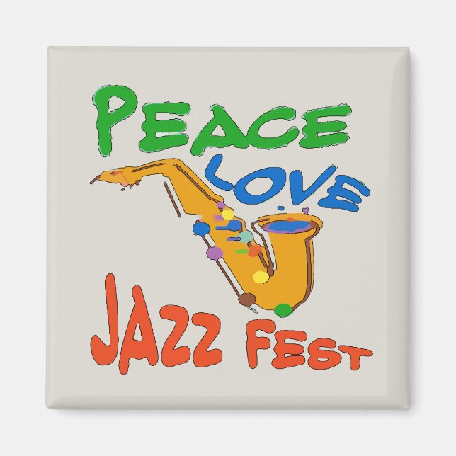 Imã Peace Love Jazz Fest Sax (Frente)