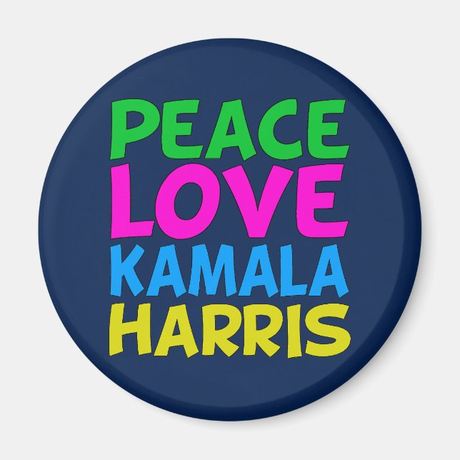 Imã Peace Love Kamala Harris (Frente)