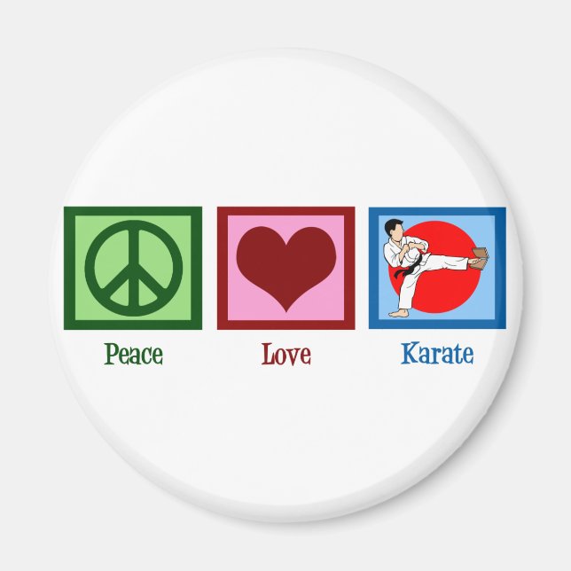 Imã Peace Love Karate (Frente)