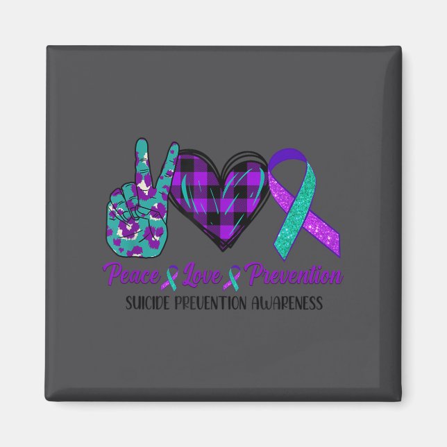 Imã Peace Love Life Suicide Awareness Womens Semi Colo (Frente)