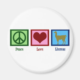 Imã Peace Love Llamas