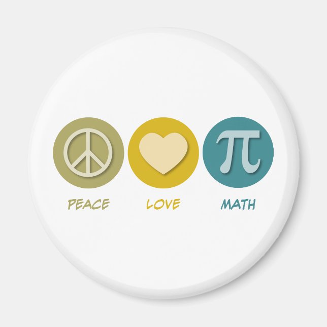 Imã Peace Love Math (Frente)