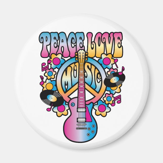 Imã Peace Love Music (Frente)
