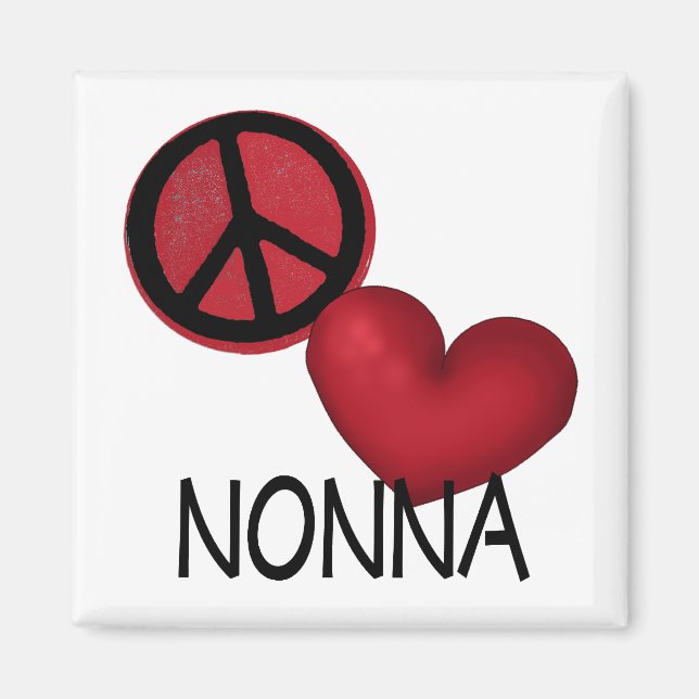 Imã Peace Love Nonna (Frente)
