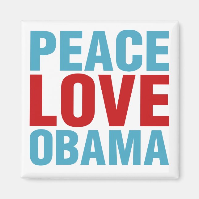 Imã Peace Love Obama (Frente)