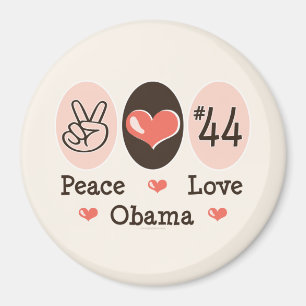 Imã Peace Love Obama 44 Magnet