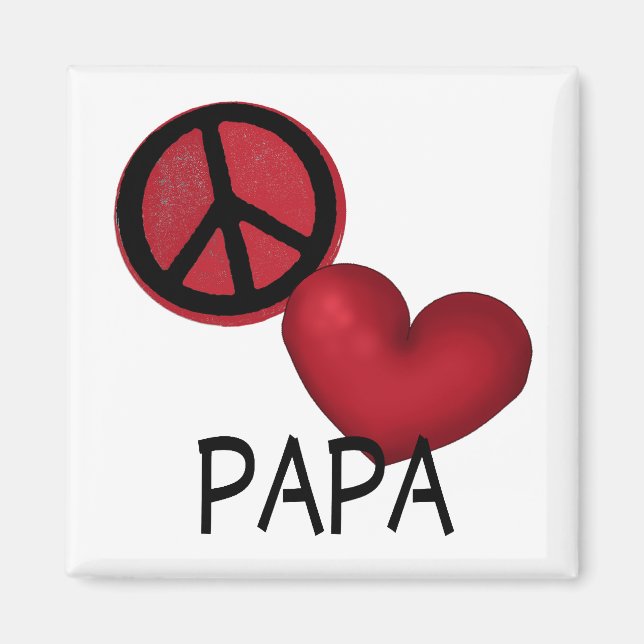 Imã Peace Love Papa (Frente)