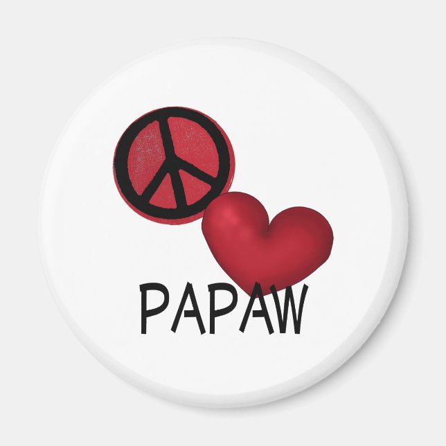 Imã Peace Love Papaw (Frente)