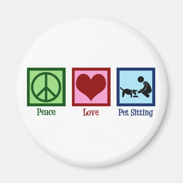 Imã Peace Love Pet Sitting Dog Walking Service (Frente)