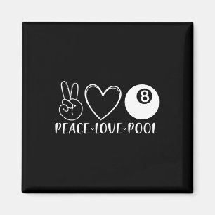 Imã Peace Love Piscina Billiards Piscina Oito Jogadore