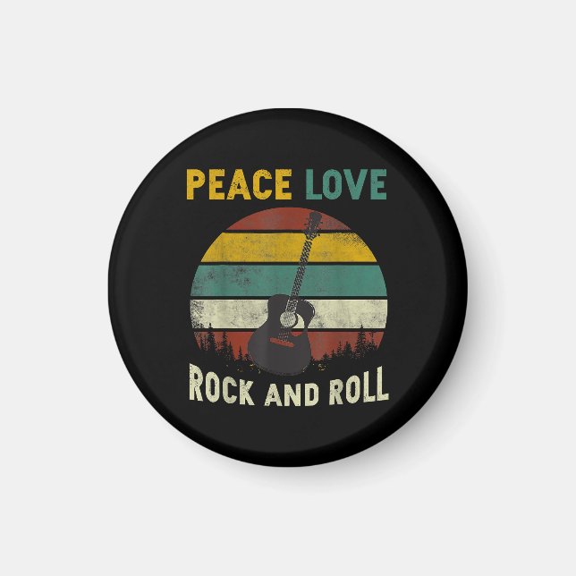 Imã Peace Love & Rock & Roll Guitar Player V (Frente)