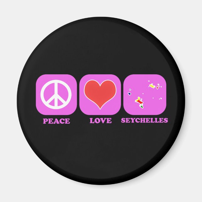 Imã Peace Love Seychelles (Frente)