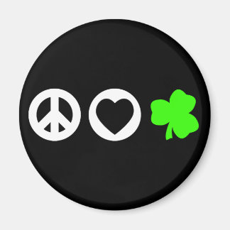 Imã Peace Love Shamrock